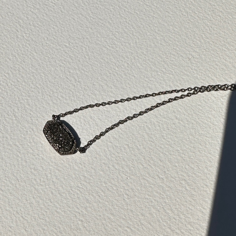 Kendra Scott Silver Druzy Stone Necklace